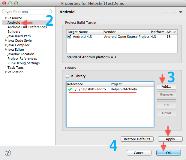 Properties dialog to add library references